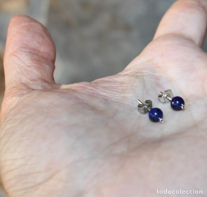Joyeria: Pendientes de lapislazuli y plata de ley - Foto 2