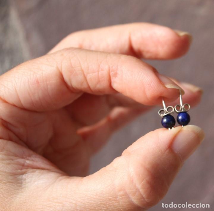 Joyeria: Pendientes de lapislazuli y plata de ley - Foto 3