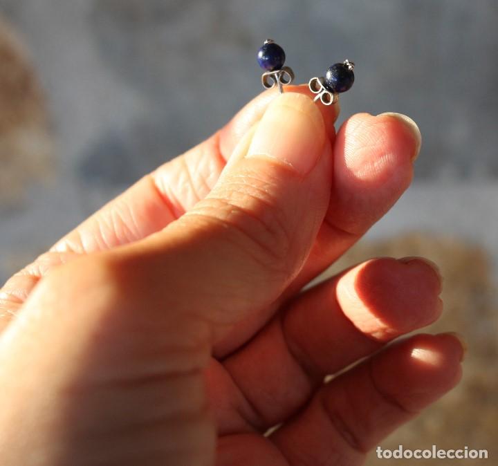 Joyeria: Pendientes de lapislazuli y plata de ley - Foto 4