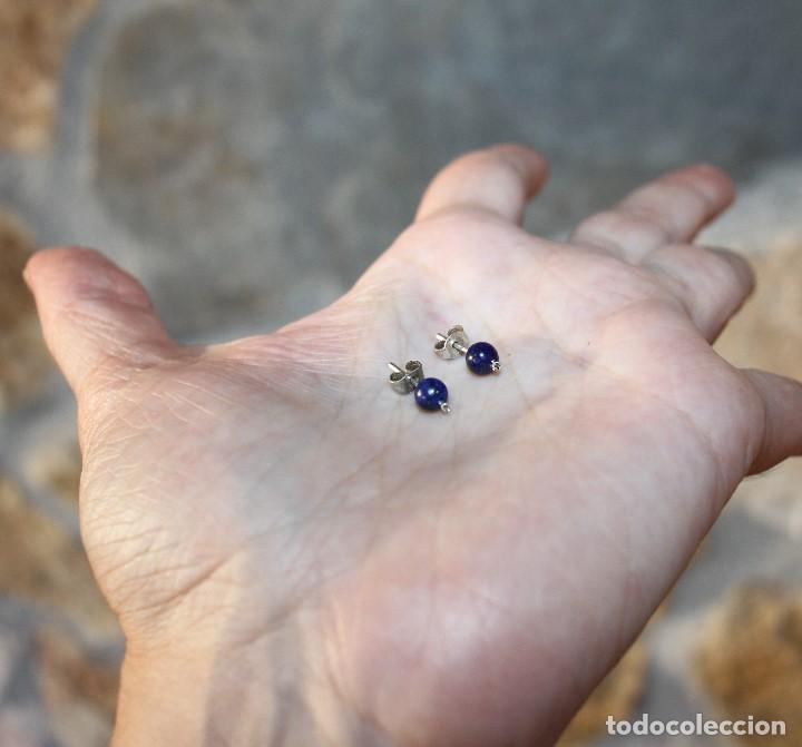 Joyeria: Pendientes de lapislazuli y plata de ley - Foto 5