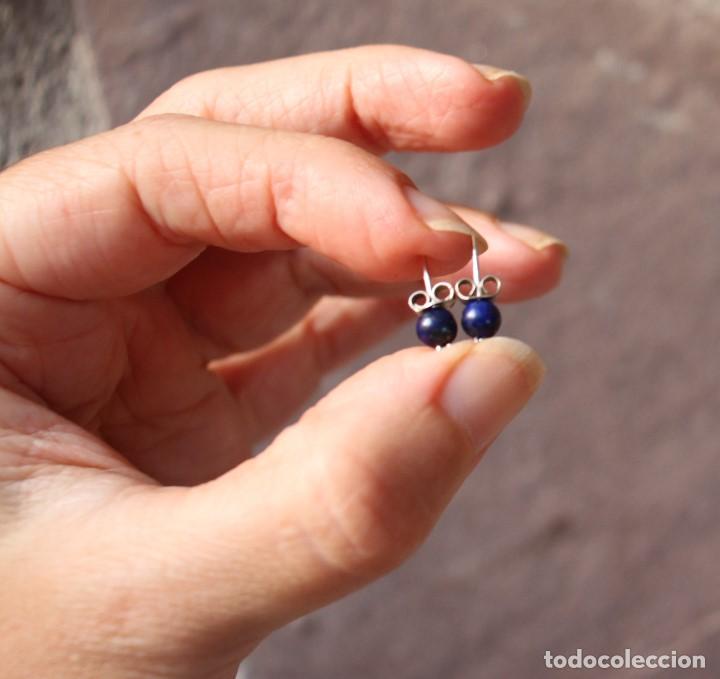 Joyeria: Pendientes de lapislazuli y plata de ley - Foto 6