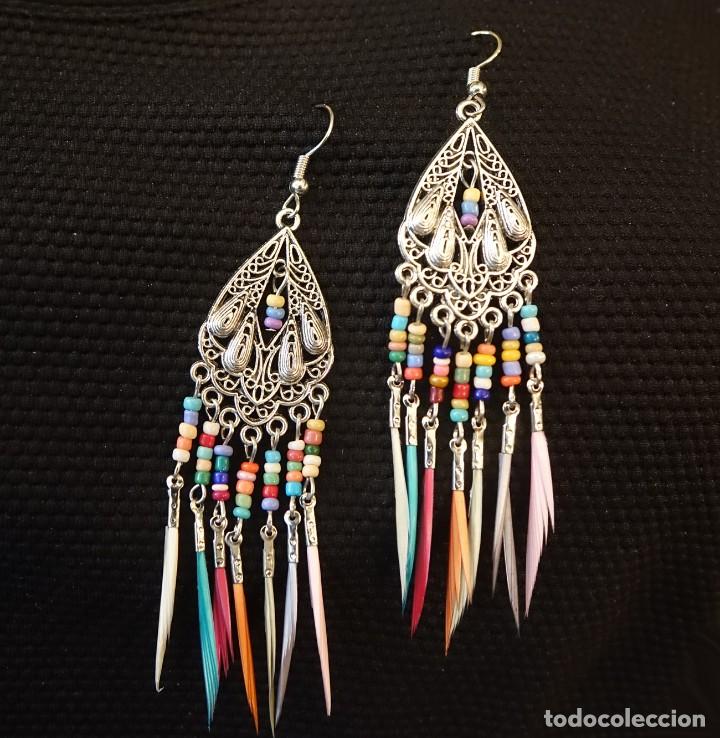 gemelo Empresa rescate pendientes boho chic artesanales con plumas de - Buy Antique earrings on  todocoleccion