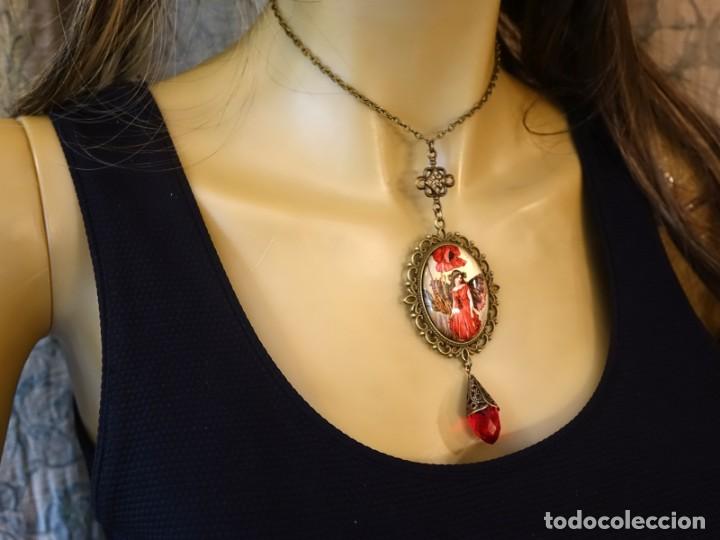 Joyeria: COLLAR CON GRAN C&Uacute;PULA DE CRISTAL CON NINFA DEL BOSQUE EN ROJO - Foto 6