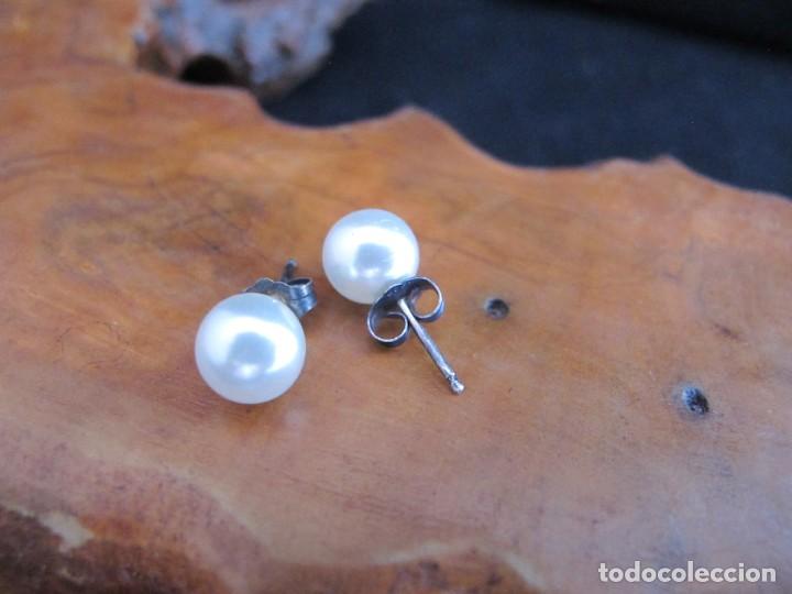 Joyeria: Pendientes de plata y perla sint&eacute;tica - Foto 1