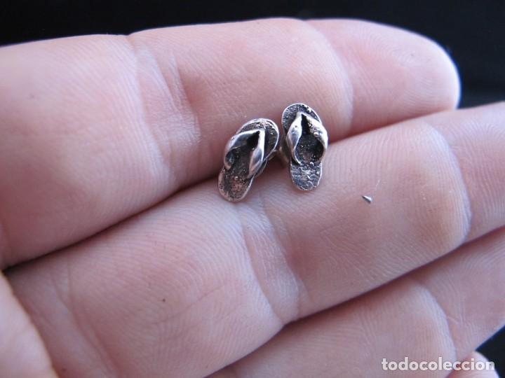 Joyeria: Pendientes de plata forma de chancleta - Foto 3