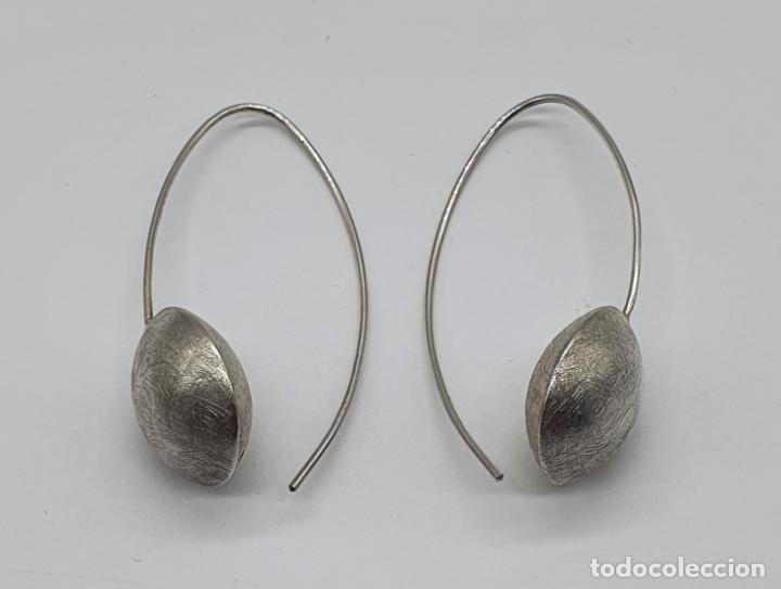 Joyeria: Pendientes de dise&ntilde;o sofisticado en plata de ley mate . - Foto 1