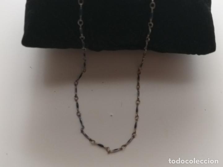 Joyeria: CADENA. PLATEADA Y AZUL. 40 CM DE LARGO - Foto 4