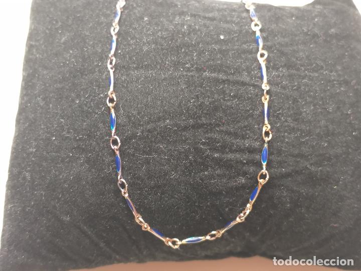 Joyeria: CADENA. PLATEADA Y AZUL. 40 CM DE LARGO - Foto 7