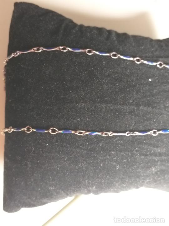 Joyeria: CADENA. PLATEADA Y AZUL. 40 CM DE LARGO - Foto 10