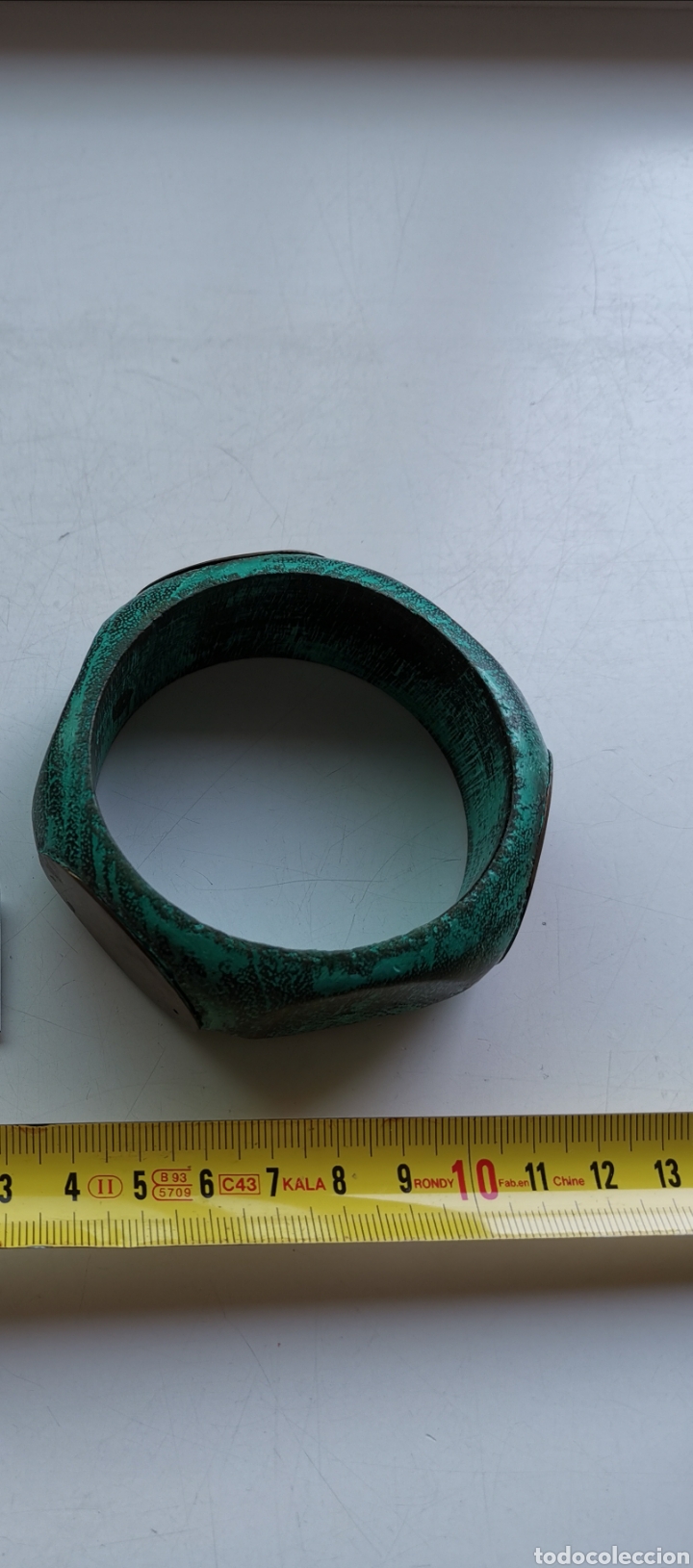 Joyeria: Pulsera brazalete de madera azul verde turquesa. De Mango - Foto 5