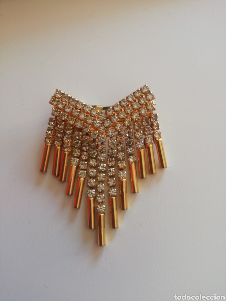 Joyeria: BROCHE CHAPADO ORO CON CIRCONIOS. AUSTRIA. VINTAGE - Foto 2