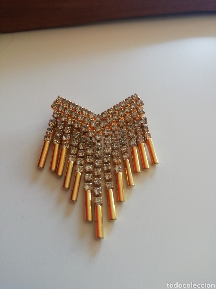 Joyeria: BROCHE CHAPADO ORO CON CIRCONIOS. AUSTRIA. VINTAGE - Foto 4