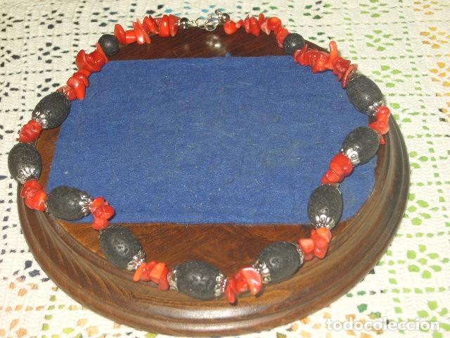 Joyeria: COLLAR DE CORAL ROJO Y LAVA VOLCANICA. - Foto 1