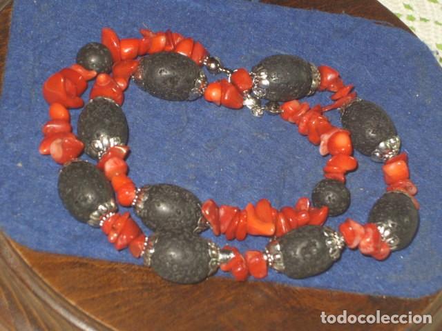 Joyeria: COLLAR DE CORAL ROJO Y LAVA VOLCANICA. - Foto 2