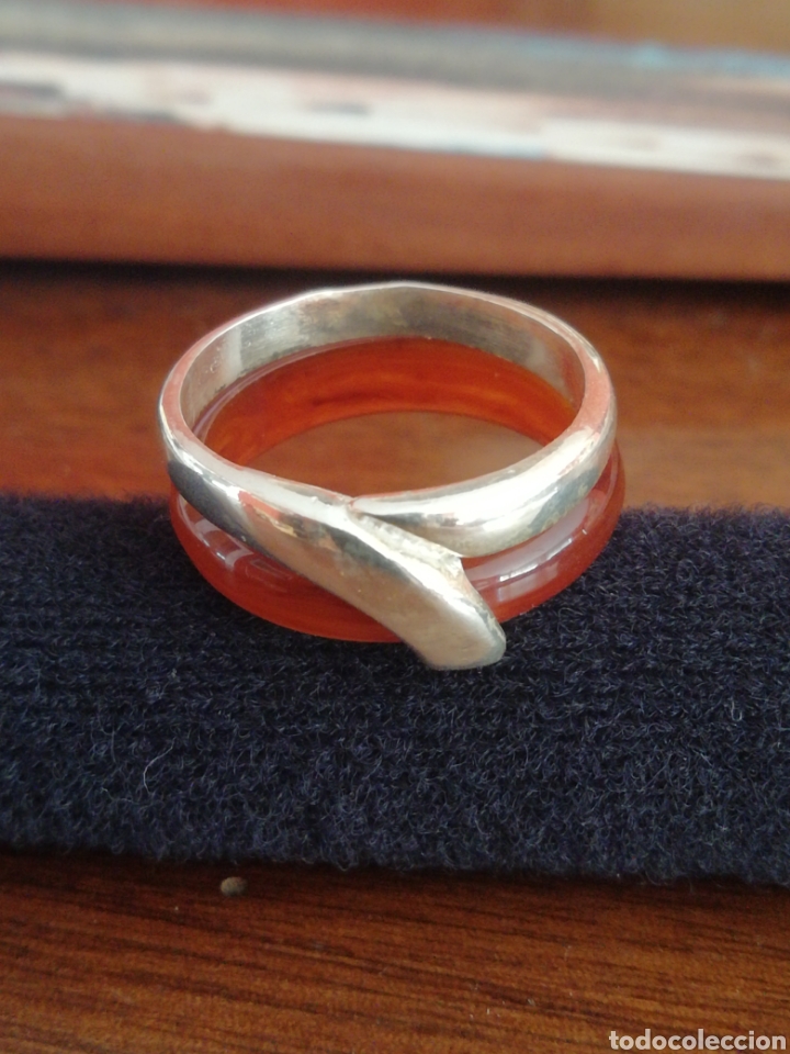 Joyeria: ANILLO DE PLATA Y CONCHA. VINTAGE - Foto 1