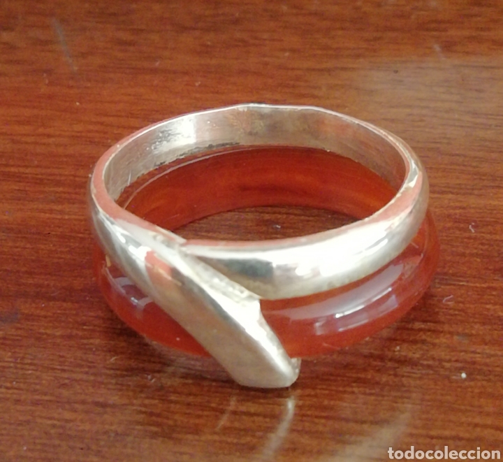 Joyeria: ANILLO DE PLATA Y CONCHA. VINTAGE - Foto 2