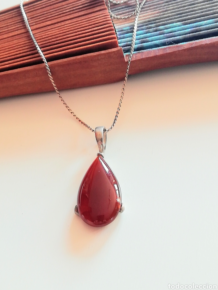 Joyeria: GARGANTILLA DE PLATA CON CORNALINA. CONTRASTADA - Foto 2