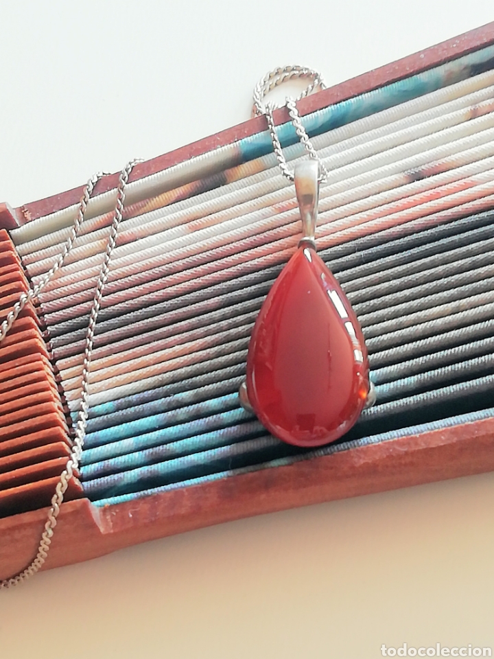 Joyeria: GARGANTILLA DE PLATA CON CORNALINA. CONTRASTADA - Foto 1