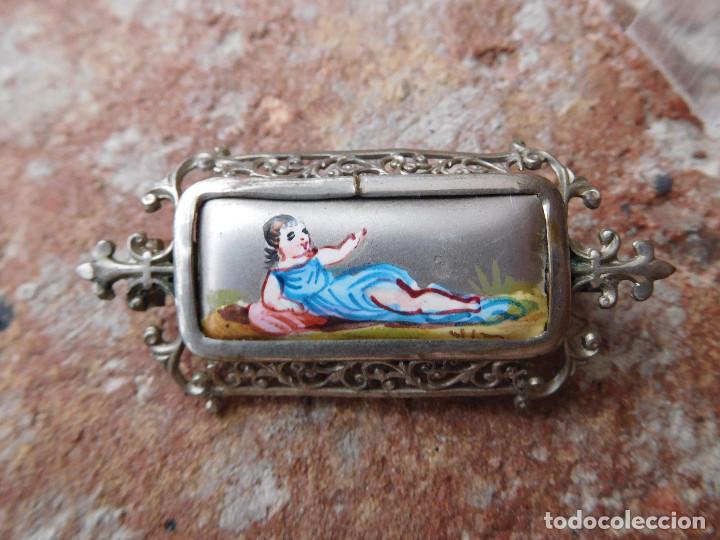 Joyeria: Broche de plata y esmalte &eacute;poca finales del siglo XVIII - Foto 1