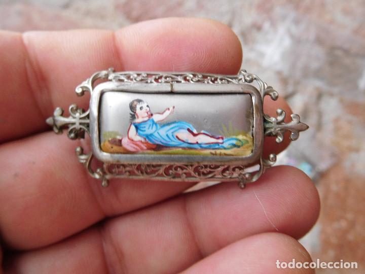 Joyeria: Broche de plata y esmalte &eacute;poca finales del siglo XVIII - Foto 6