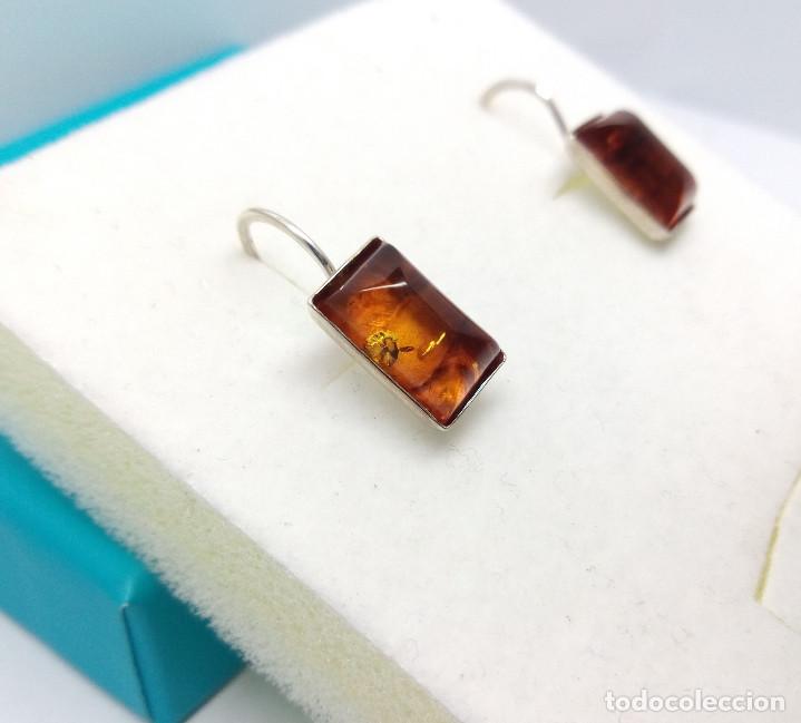 Joyeria: PENDIENTES DE PLATA DE LEY CON S&Iacute;MIL DE &Aacute;MBAR - MEDIDA 2 cm. - Foto 2