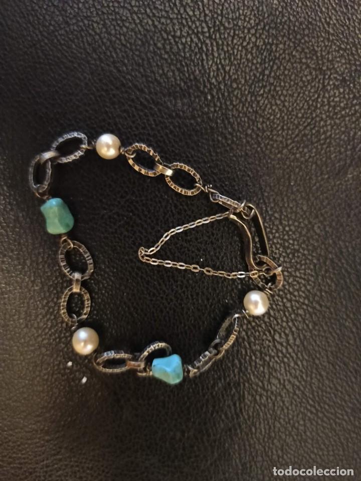 Joyeria: Pulsera Plata, Perlas y piedras azul turquesa - Foto 1