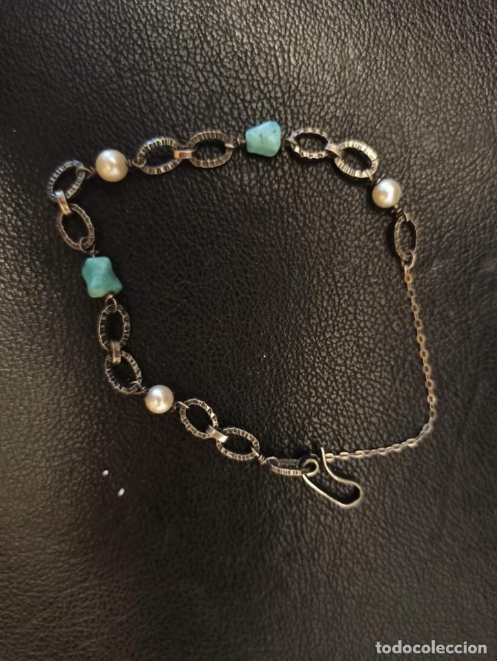 Joyeria: Pulsera Plata, Perlas y piedras azul turquesa - Foto 2