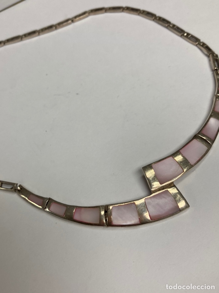 Joyeria: Gargantilla de plata y n&aacute;car rosa - Foto 2