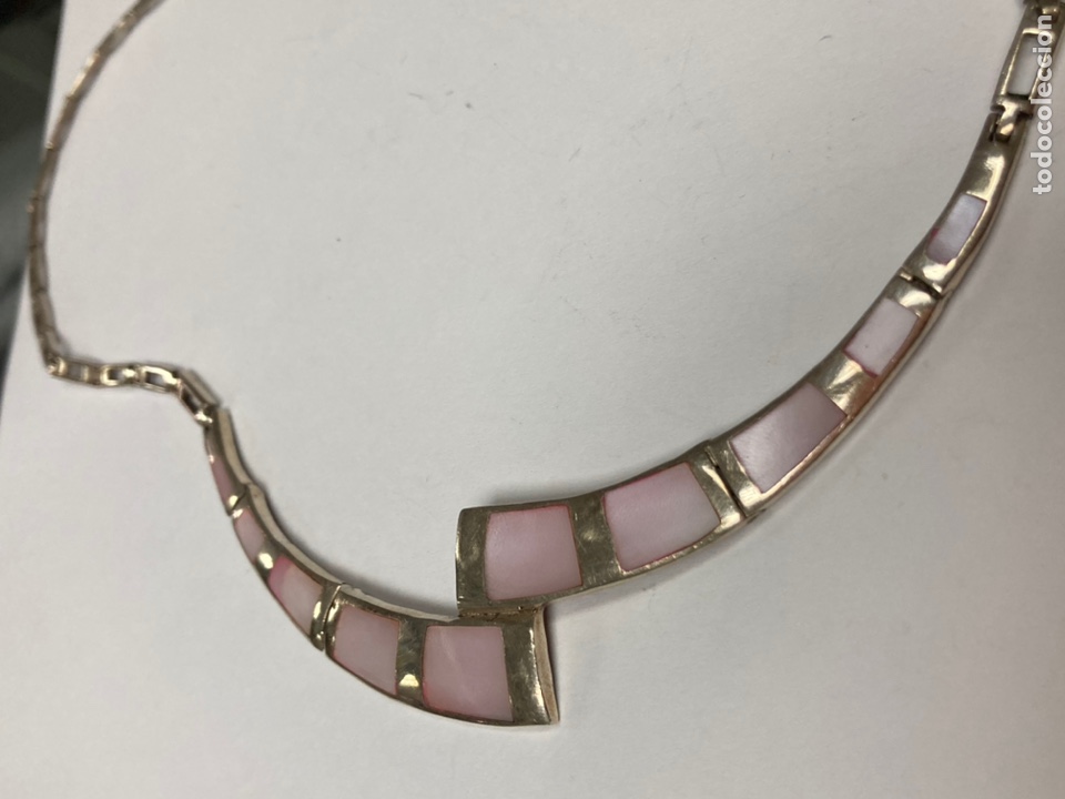Joyeria: Gargantilla de plata y n&aacute;car rosa - Foto 3