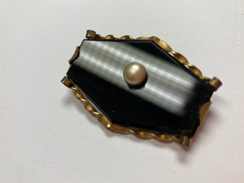 Joyeria: Broche de luto con onix y perla /B94 - Foto 4