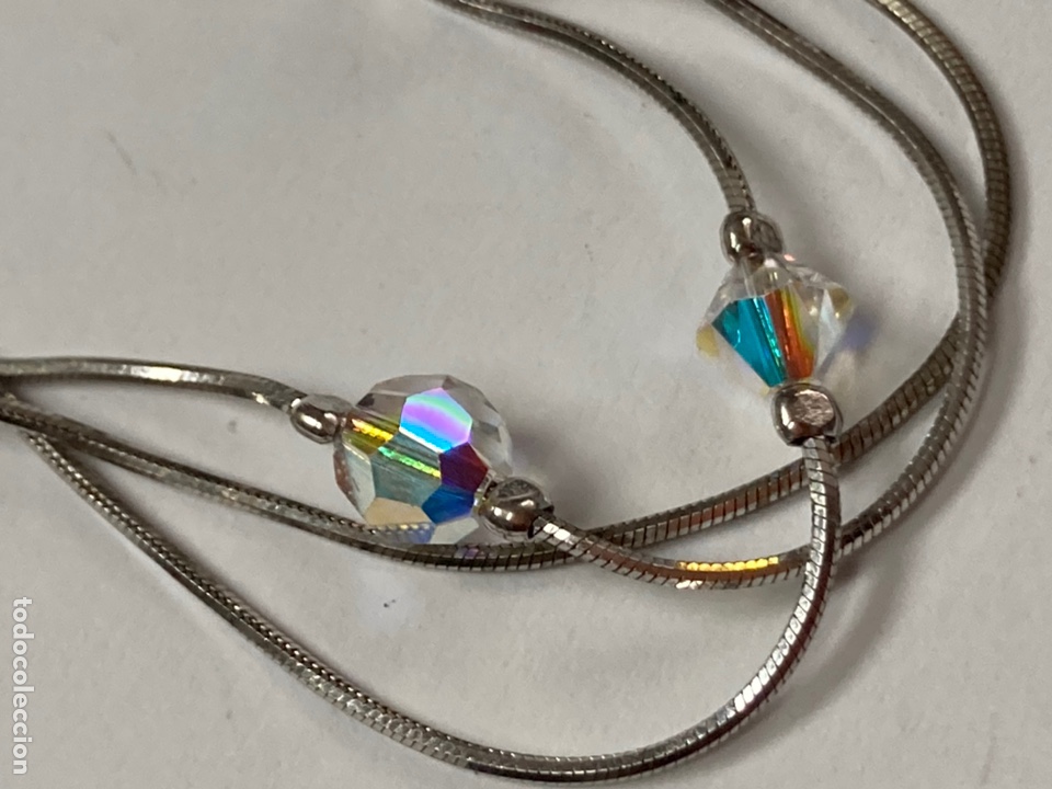 Joyeria: Pulsera de plata rodiada triple cadena con cristal - Foto 4