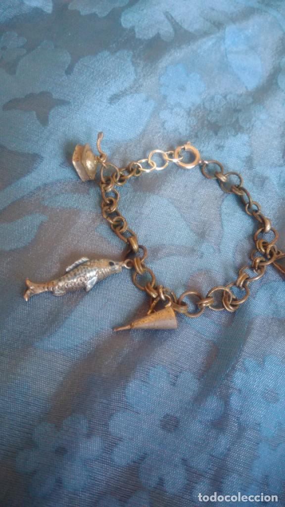 Joyeria: PULSERA ANTIGUA DE DIGES CON PEZ DE PLATA - Foto 1