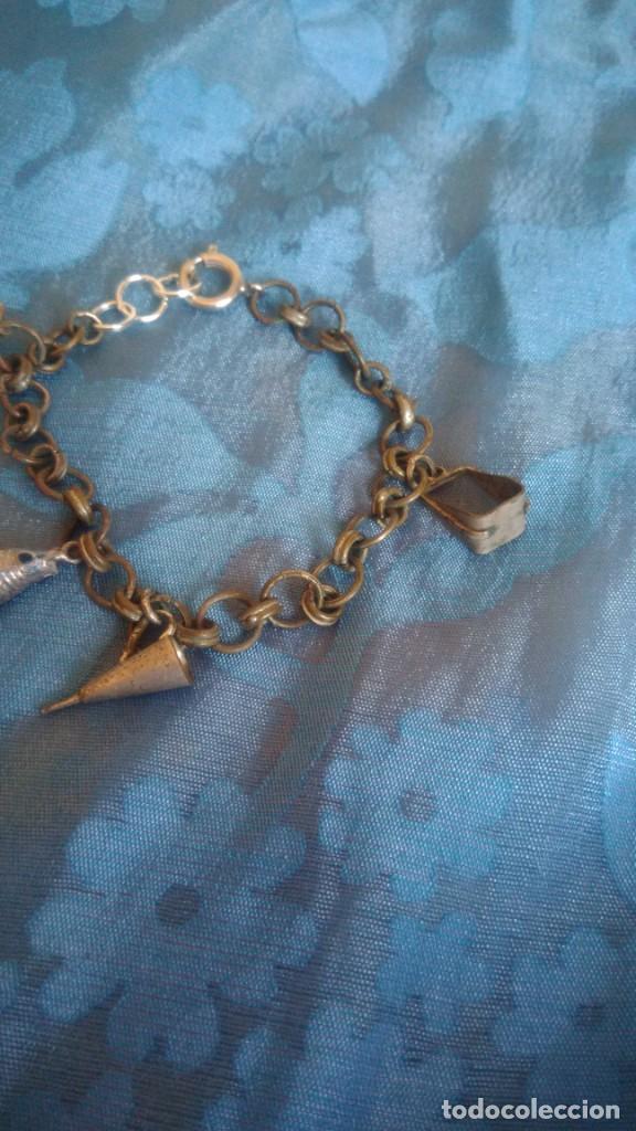 Joyeria: PULSERA ANTIGUA DE DIGES CON PEZ DE PLATA - Foto 2
