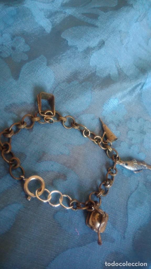 Joyeria: PULSERA ANTIGUA DE DIGES CON PEZ DE PLATA - Foto 4