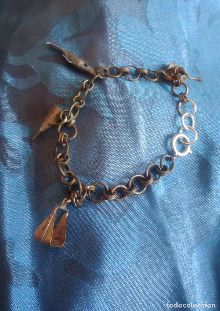 Joyeria: PULSERA ANTIGUA DE DIGES CON PEZ DE PLATA - Foto 6