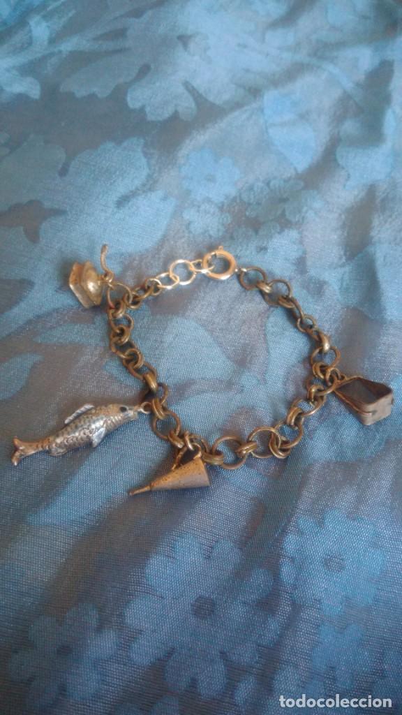 Joyeria: PULSERA ANTIGUA DE DIGES CON PEZ DE PLATA - Foto 11