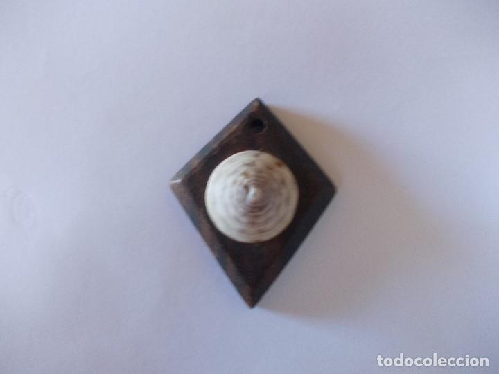 Joyeria: Colgante concha marina incrustada en madera - Foto 1