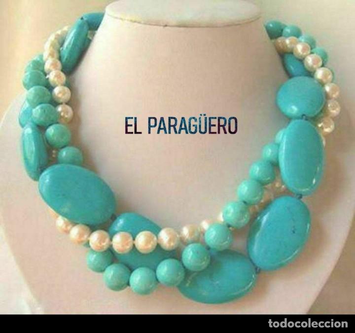 collar de alta joyeria de turquesas y perlas Comprar Collares Antiguos en todocoleccion - 215955940
