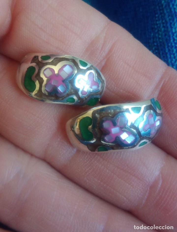 Joyeria: PRECIOSOS PENDIENTES DE PLATA E INCRUSTACI&Oacute;N DE N&Aacute;CAR - Foto 2