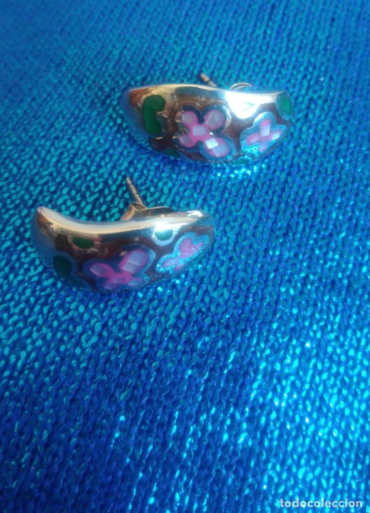 Joyeria: PRECIOSOS PENDIENTES DE PLATA E INCRUSTACI&Oacute;N DE N&Aacute;CAR - Foto 8