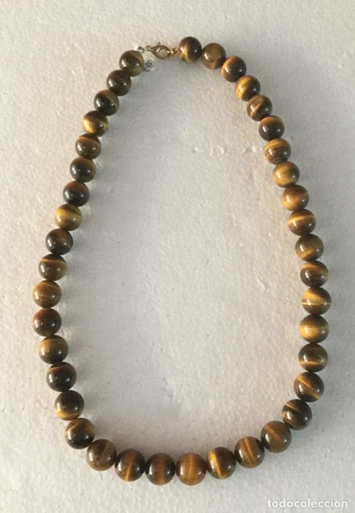 Joyeria: Collar en Ojo de tigre. Bolas 12 ml &Oslash;. NUEVO - Foto 1