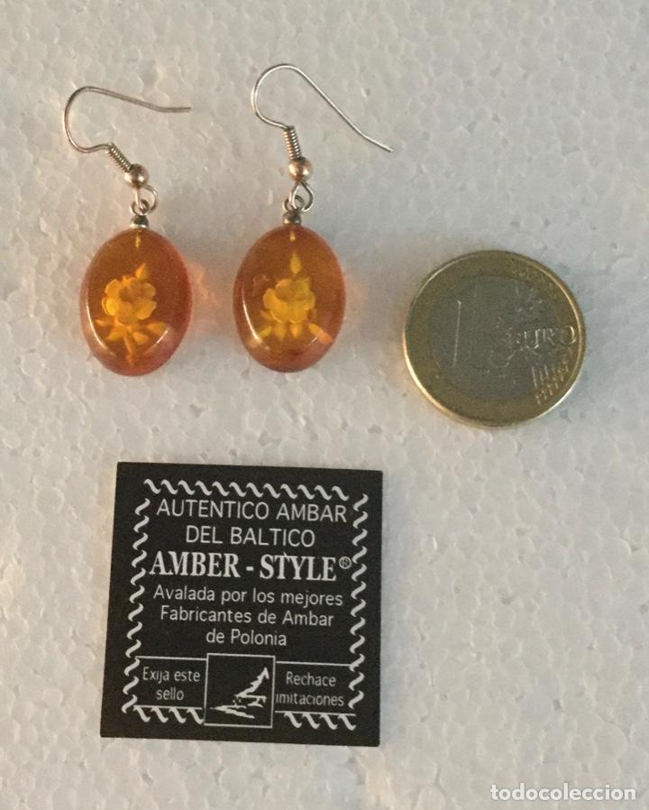 Joyeria: Pendientes en &aacute;mbar tallado. Nuevo