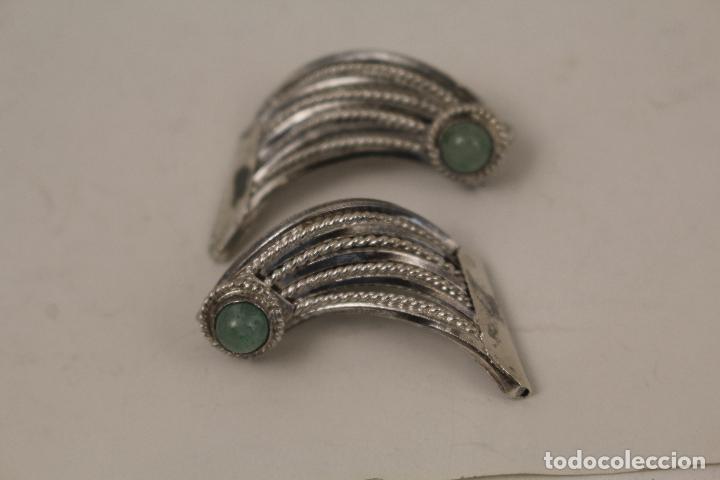 Joyeria: pendientes plata de ley con jade