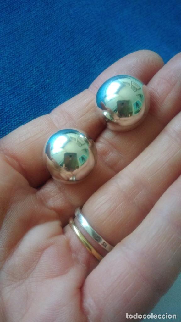 Joyeria: PENDIENTES DE PLATA LISOS MEDIA ESFERA - Foto 3