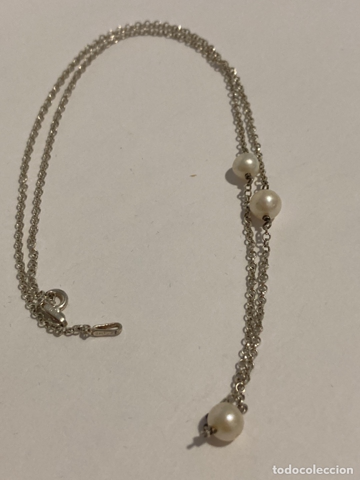 Joyeria: Gargantilla de plata y tres perlas - Foto 3