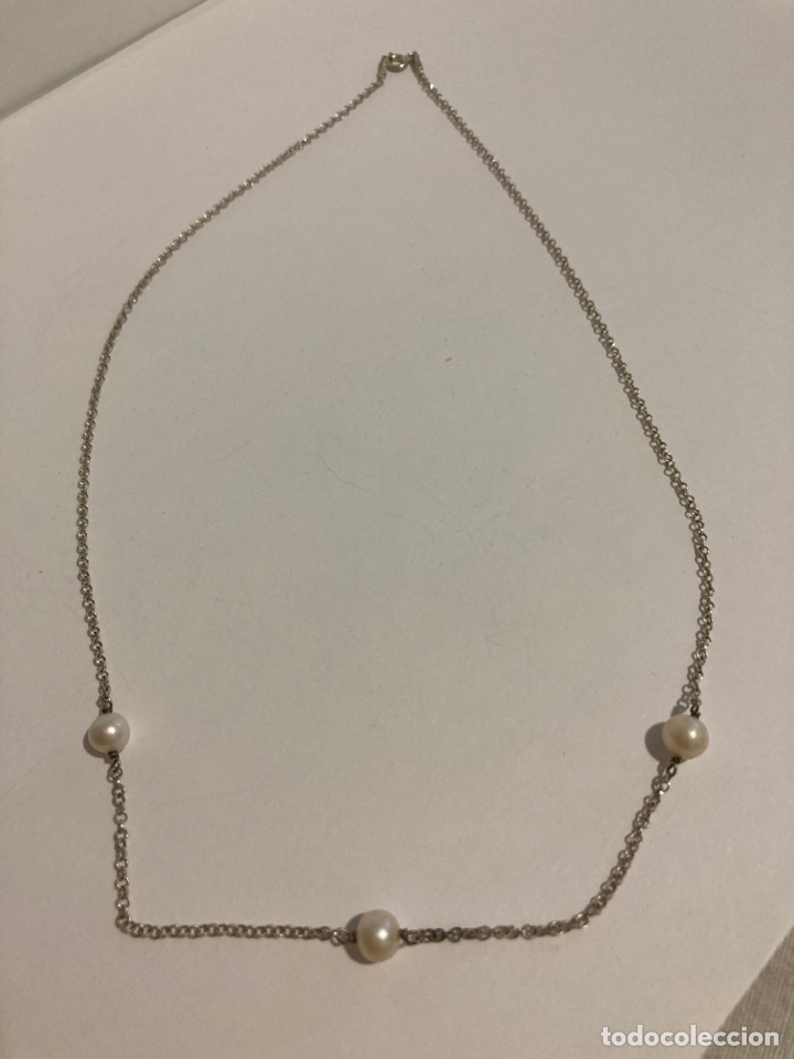 Joyeria: Gargantilla de plata y tres perlas - Foto 1