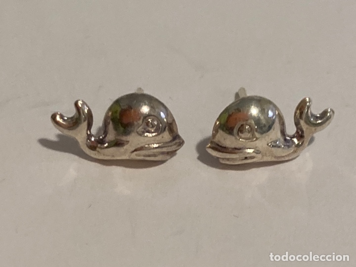 Joyeria: Pendientes de plata en forma de ballena - Foto 3