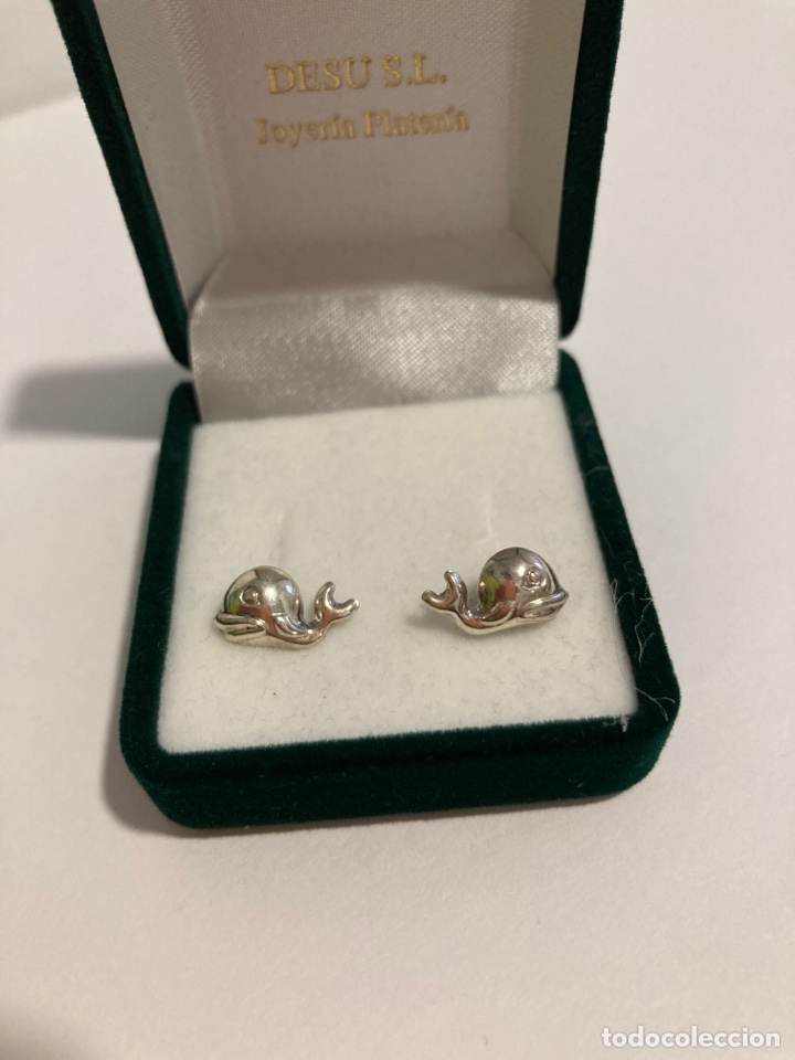 Joyeria: Pendientes de plata en forma de ballena - Foto 1