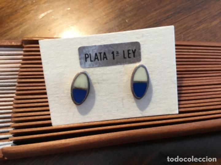 Joyeria: PENDIENTES DE PLATA . ESMALTE. VINTAGE - Foto 3