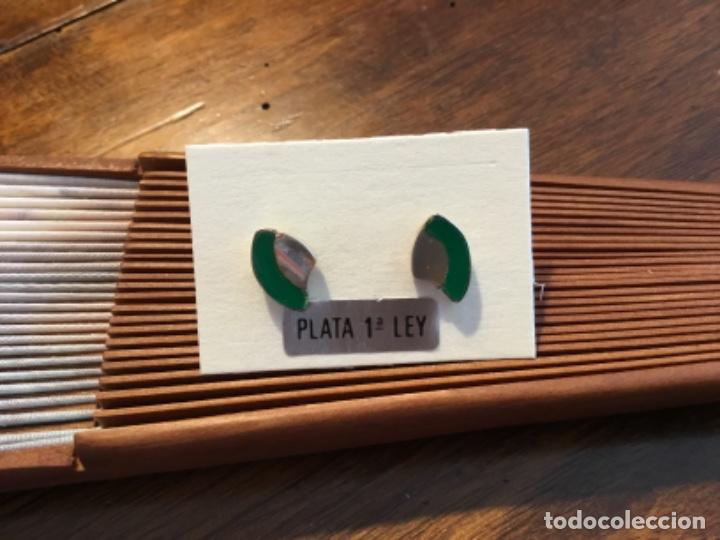 Joyeria: PENDIENTES DE PLATA .VINTAGE. ESMALTE VERDE - Foto 1
